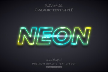 Gradient Neon Editable 3D Text Style Effect Premium