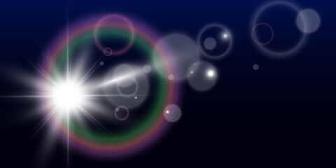 Bright beautiful star.Vector illustration of a light effect on a transparent background.	

