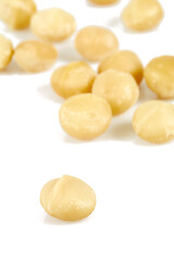 macadamian nuts isolated on white background