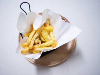 Barbecue french fries in a cup