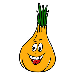 Italian emotional joyful Onion character vector