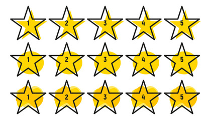 Star rating minimal design black line. 5 star rate icon. Feedback concept. Vector illustration flat style. Web template
