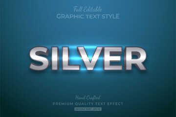 Silver Editable 3D Text Style Effect Premium