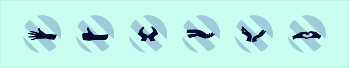 gestures of human hands cartoon icon design template with various models. vector illustration