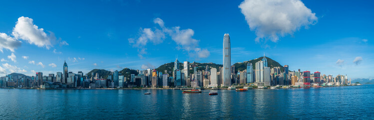Hong Kong Cityscape at Morning - obrazy, fototapety, plakaty