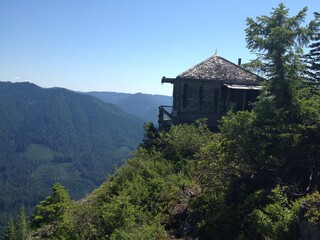 fire lookout in the mountains