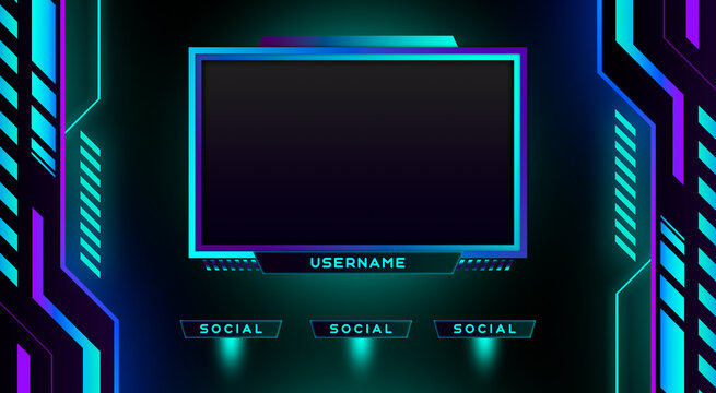 Gamer Esport Stream Face Cam Overlay Com Design Geométrico Moderno Pode Ser  Usado Para Twitch Gaming