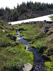 Fototapeta na wymiar Cascades hiking stream glacial melt