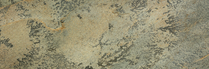 flat, green, yellow and gray slate stone with abstract like landscape pattern, long web banner format