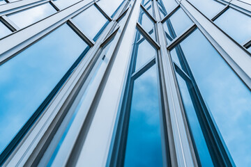 Naklejka na ściany i meble Architecture details Modern Building Glass facade Business background