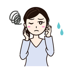 A woman who speaks with a smartphone