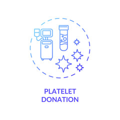 Platelet donation concept icon. Medical charity, voluntary blood transfusion idea thin line illustration. Treatment with thrombocytes. Vector isolated outline RGB color drawing