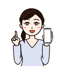 Woman smile with smartphone