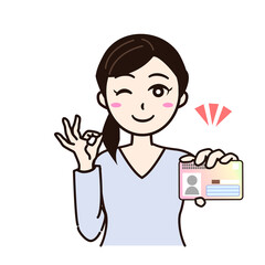 Woman with personal id card