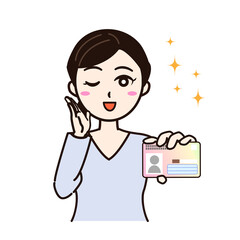 Woman with personal id card