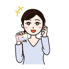 Woman smile caling with smartphone