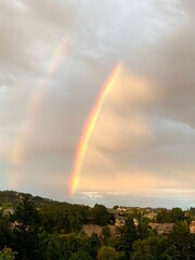 double rainbow at sunset