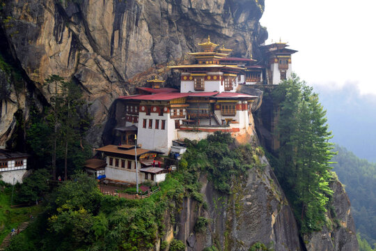 The Tiger's Nest located in one of the Paro Mountains, Buthan