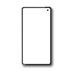 Frameless smartphone with white display. Vector illustration.