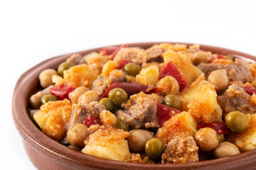 Ropa vieja food isolated on white background	