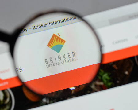 Milan, Italy - August 10, 2017: Brinker International logo on the website homepage.
