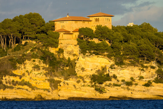 Marivent Palace, built by architect Guillem Forteza Pinya between 1923 and 1925, commissioned by the painter Juan de Saridakis, Cala Major, Palma de Mallorca, Spain.