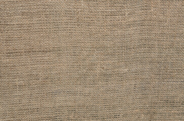Close-up of sackcloth or burlap woven fabric texture for backdrop and background with copy space...