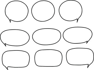 set of speech bubbles