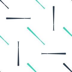 Green Baseball bat icon isolated seamless pattern on white background. Vector.