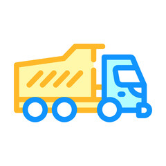 dumper truck color icon vector isolated illustration
