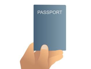 A hand and a blue passport