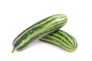 Fresh cucumber isolated on white background with clipping path