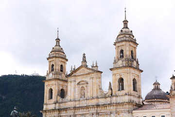 Fototapeta na wymiar Bogotá Center Cathedral, Bolívar Square, Bogotá 2018.