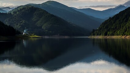 Fototapeta premium lake and mountains