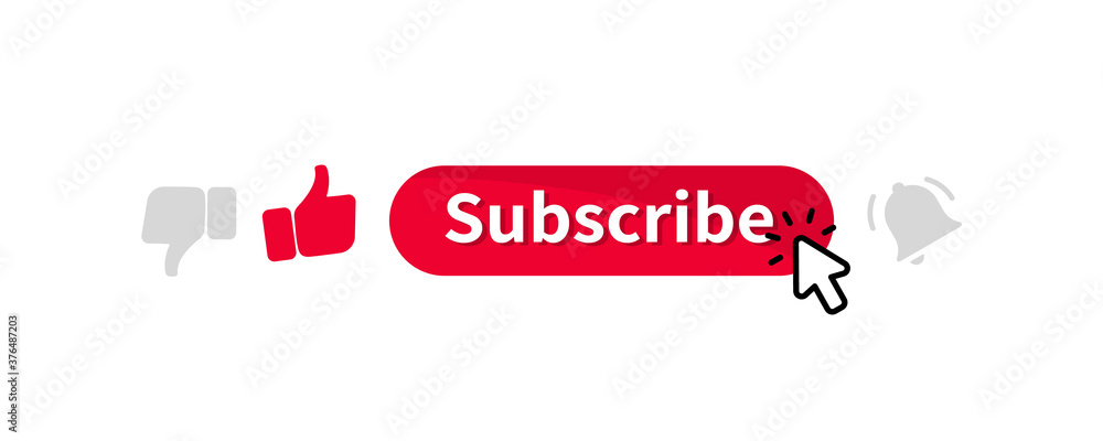 Poster subscribe button. live video streaming. user interface element. social media content. vector isolate