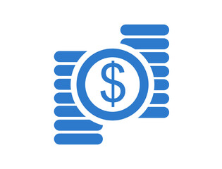 Icon with money coin shape