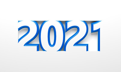 new year 2021 numbers as graphic element in front of background - 3D Illustration