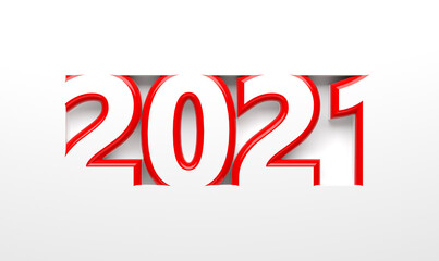 new year 2021 numbers as graphic element in front of background - 3D Illustration