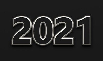 new year 2021 numbers as graphic element in front of background - 3D Illustration