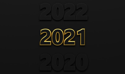 new year 2021 numbers as graphic element in front of background - 3D Illustration