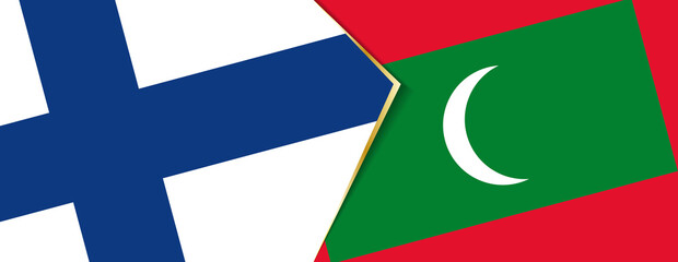 Finland and Maldives flags, two vector flags.