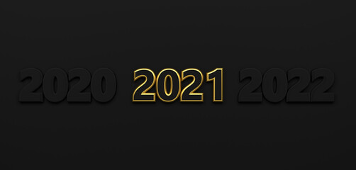 new year 2021 numbers as graphic element in front of background - 3D Illustration