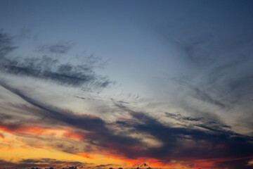 sunset in the sky