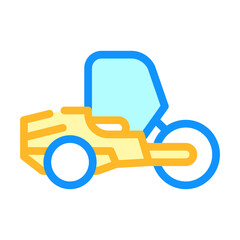 road roller color icon vector isolated illustration