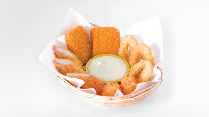 Menu seafood cooked in the restaurant