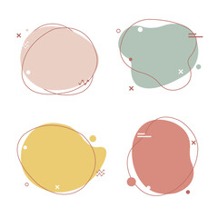 Simple Pastel Speech Bubbles Set Isolated, Vector Illustration