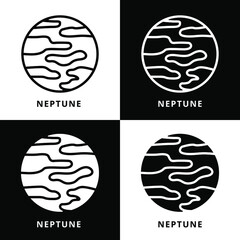 Neptune Planet Icon Symbol. Planet Mercury Astronomy Space Logo Vector Illustration
