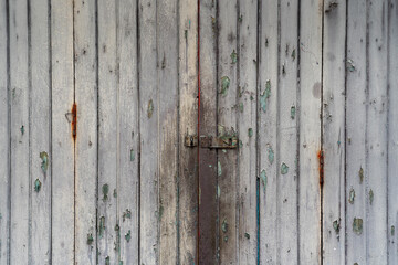 Close up old lock on the door