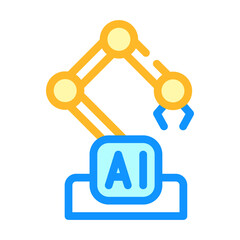 robotic arm ai color icon vector illustration