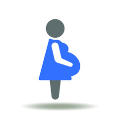 Pregnant icon vector. Mother, pregnancy logo.